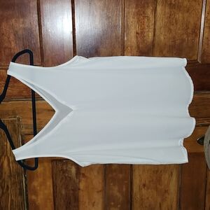 Maurices White Sheer V Neck Tank Top